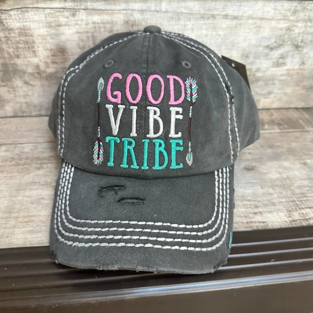 Kbethos Distressed Good Vibe Tribe Womens Baseball Cap